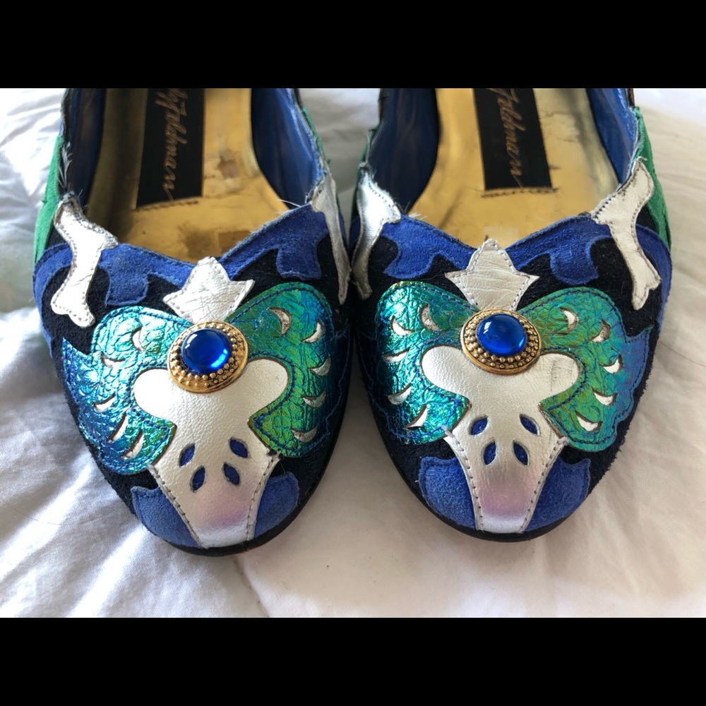 Vintage 90s Beverly Feldman jewelled flats